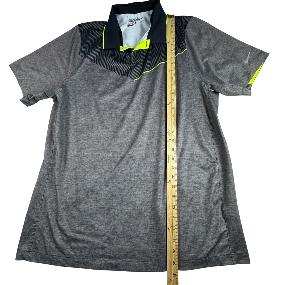 Nike Golf Tour Performance Dri-FIT Polo Shirt Mens Large Gray Black Neon - Picture 5 of 10